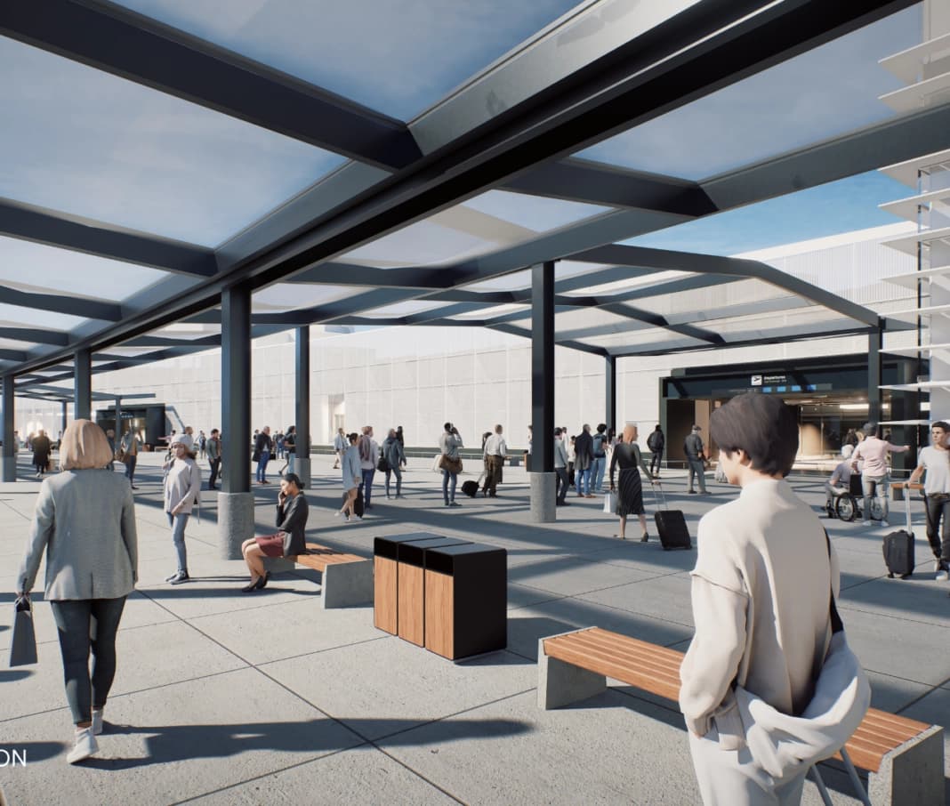 Check in hall proeject looking towards DJT